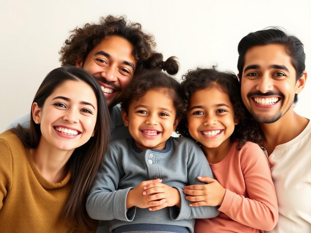 Happy family of patients at Aurora Dental Care